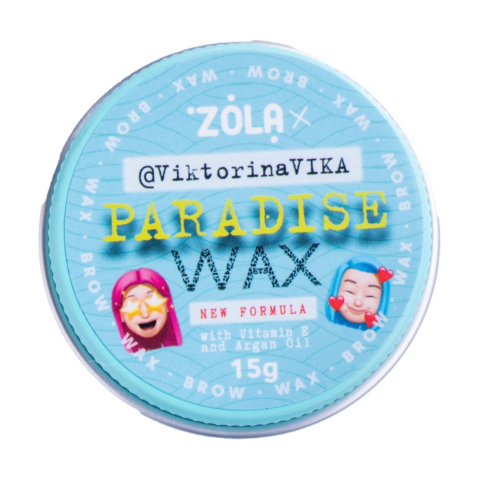 Віск для брів Zola Paradise Wax ViktorinaVika з вітаміном E та аргановою олією, 15 г